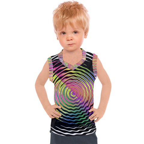 Rainbowwaves Kids  Sport Tank Top by Sparkle