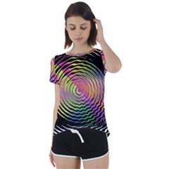 Rainbowwaves Short Sleeve Foldover Tee by Sparkle