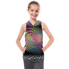 Rainbowwaves Kids  Sleeveless Hoodie