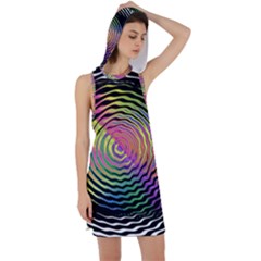 Rainbowwaves Racer Back Hoodie Dress