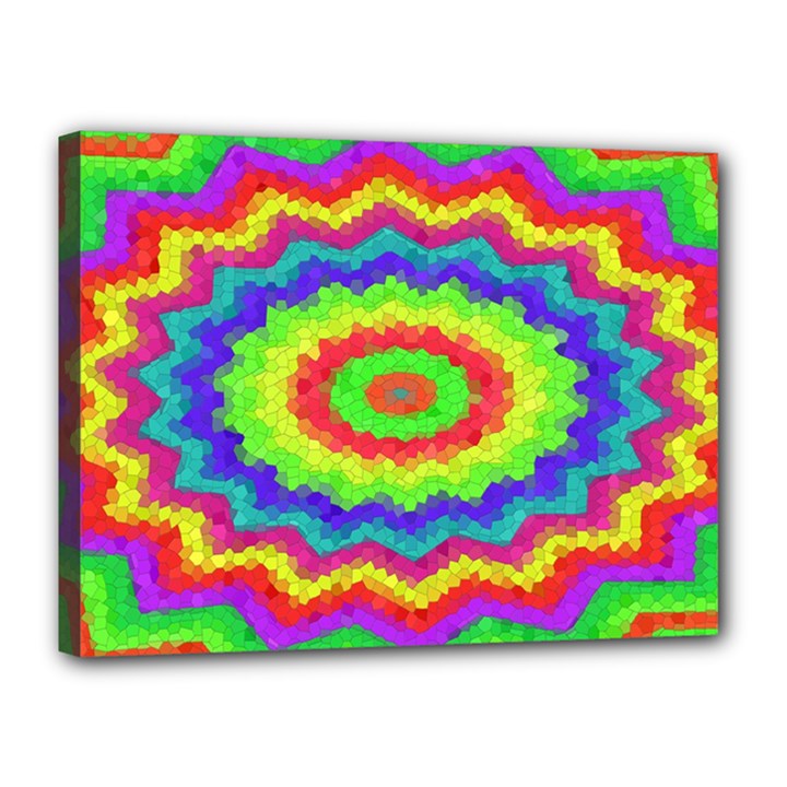 Masaic Colorflower Canvas 16  x 12  (Stretched)