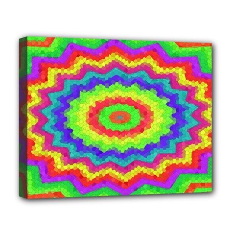 Masaic Colorflower Deluxe Canvas 20  X 16  (stretched) by Sparkle