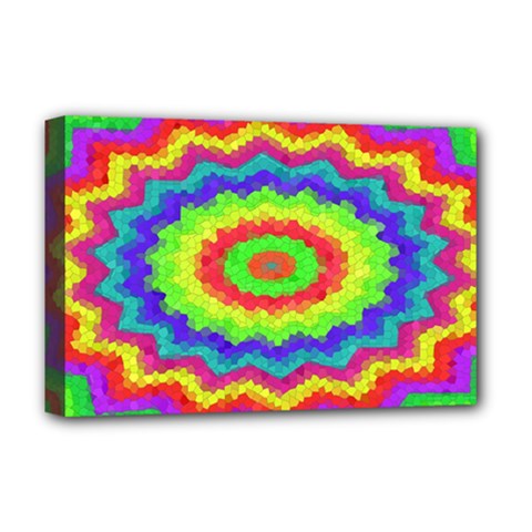 Masaic Colorflower Deluxe Canvas 18  X 12  (stretched) by Sparkle