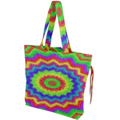 Masaic Colorflower Drawstring Tote Bag by Sparkle