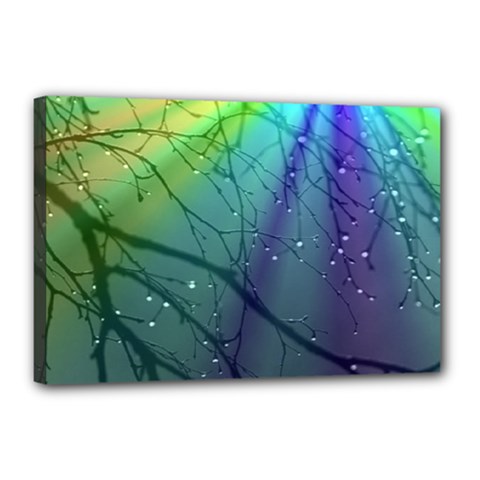 Rainbow Rain Canvas 18  X 12  (stretched) by Sparkle