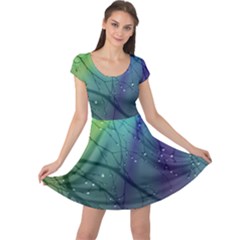 Rainbow Rain Cap Sleeve Dress by Sparkle