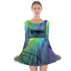 Rainbow Rain Long Sleeve Skater Dress by Sparkle