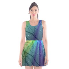 Rainbow Rain Scoop Neck Skater Dress by Sparkle