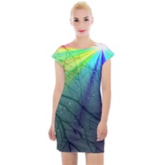 Rainbow Rain Cap Sleeve Bodycon Dress by Sparkle