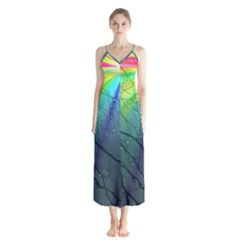 Rainbow Rain Button Up Chiffon Maxi Dress by Sparkle