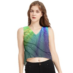 Rainbow Rain V-neck Cropped Tank Top