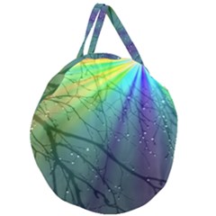 Rainbow Rain Giant Round Zipper Tote