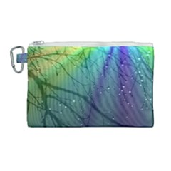 Rainbow Rain Canvas Cosmetic Bag (large) by Sparkle