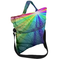 Rainbow Rain Fold Over Handle Tote Bag by Sparkle