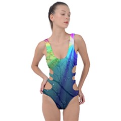 Rainbow Rain Side Cut Out Swimsuit by Sparkle