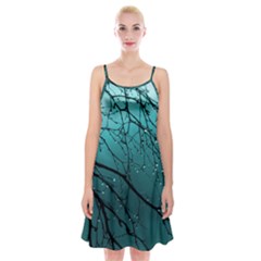 Raindrops Spaghetti Strap Velvet Dress