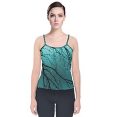 Raindrops Velvet Spaghetti Strap Top by Sparkle