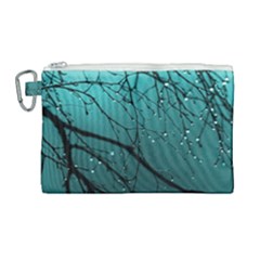 Raindrops Canvas Cosmetic Bag (large) by Sparkle