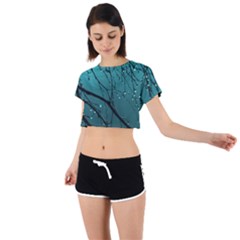 Raindrops Tie Back Short Sleeve Crop Tee