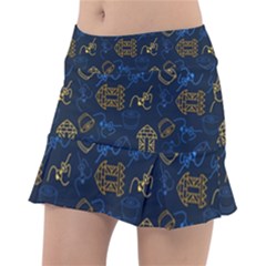 Tribal Festive Folk Pattern Tennis Skorts by tmsartbazaar