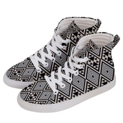 Abstract Boho Style Geometric Men s Hi-top Skate Sneakers by tmsartbazaar