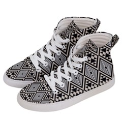 Abstract Boho Style Geometric Women s Hi-top Skate Sneakers by tmsartbazaar