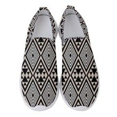 Abstract Boho Style Geometric Women s Slip On Sneakers by tmsartbazaar