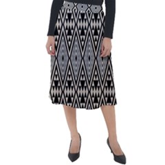 Abstract Boho Style Geometric Classic Velour Midi Skirt  by tmsartbazaar