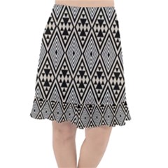 Abstract Boho Style Geometric Fishtail Chiffon Skirt by tmsartbazaar