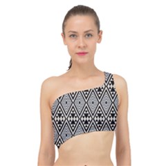 Abstract Boho Style Geometric Spliced Up Bikini Top  by tmsartbazaar