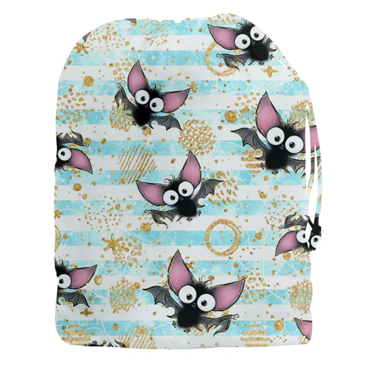 Halloween Bats Drawstring Pouch (3XL)