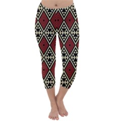 Motif Boho Style Geometric Capri Winter Leggings  by tmsartbazaar