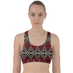 Motif Boho Style Geometric Back Weave Sports Bra by tmsartbazaar