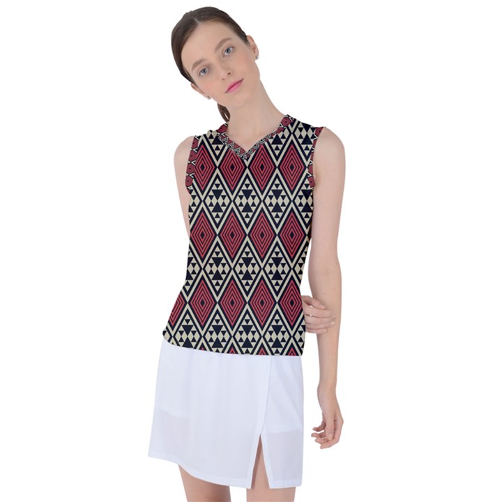 Motif Boho Style Geometric Women s Sleeveless Sports Top