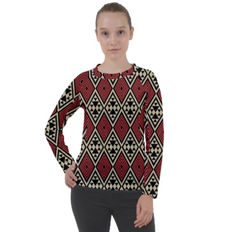 Motif Boho Style Geometric Women s Long Sleeve Raglan Tee by tmsartbazaar