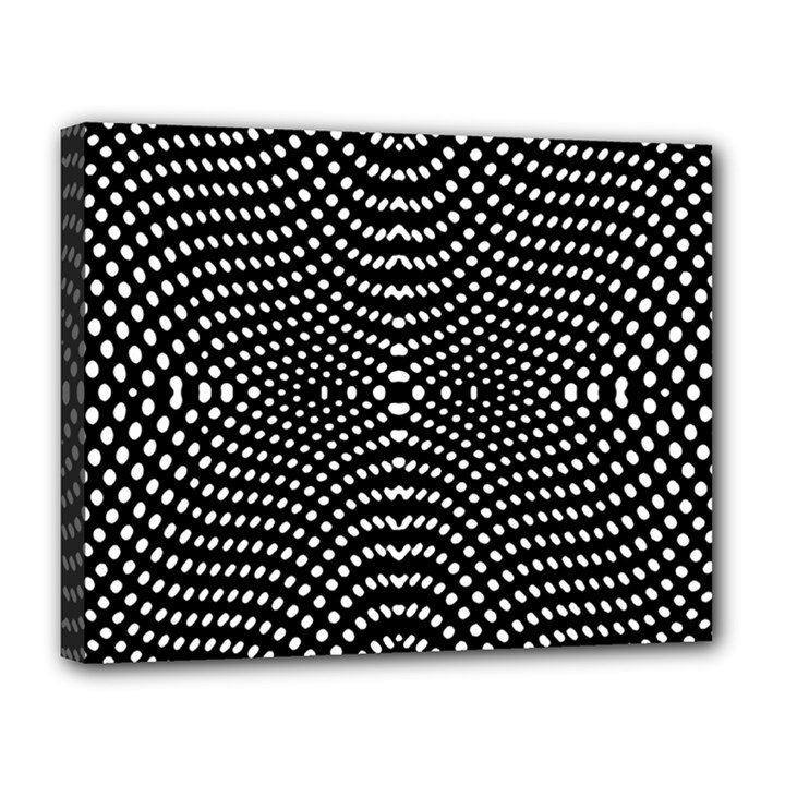 Black And White Geometric Kinetic Pattern Canvas 14  x 11  (Stretched)