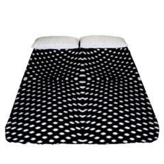 Black And White Geometric Kinetic Pattern Fitted Sheet (queen Size) by dflcprintsclothing