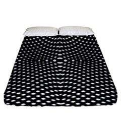 Black And White Geometric Kinetic Pattern Fitted Sheet (king Size) by dflcprintsclothing