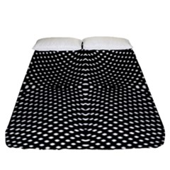 Black And White Geometric Kinetic Pattern Fitted Sheet (california King Size)