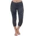 Black And White Geometric Kinetic Pattern Capri Winter Leggings  View1