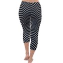 Black And White Geometric Kinetic Pattern Capri Winter Leggings  View4