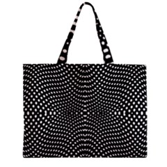 Black And White Geometric Kinetic Pattern Zipper Mini Tote Bag