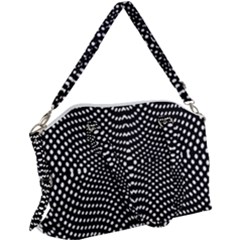 Black And White Geometric Kinetic Pattern Canvas Crossbody Bag