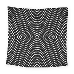 Black And White Geometric Kinetic Pattern Square Tapestry (large) by dflcprintsclothing