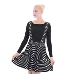 Black And White Geometric Kinetic Pattern Suspender Skater Skirt