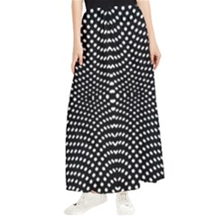 Black And White Geometric Kinetic Pattern Maxi Chiffon Skirt