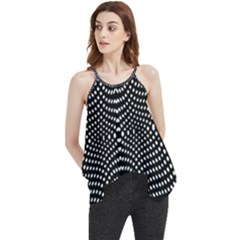 Black And White Geometric Kinetic Pattern Flowy Camisole Tank Top by dflcprintsclothing