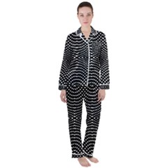 Black And White Geometric Kinetic Pattern Satin Long Sleeve Pyjamas Set by dflcprintsclothing