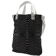 Black And White Geometric Kinetic Pattern Canvas Messenger Bag by dflcprintsclothing