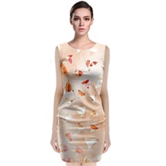 Autumn Abstract Classic Sleeveless Midi Dress by Angelandspot